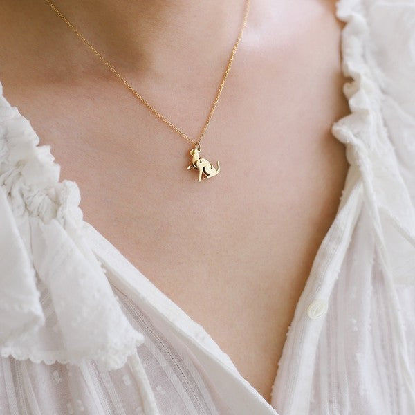 Movable God and Cat Necklace