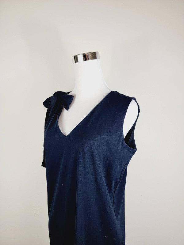 Cotton Jersey dress,One Shoulder Tie with pockets