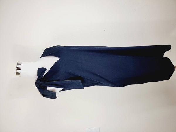 Cotton Jersey dress,One Shoulder Tie with pockets