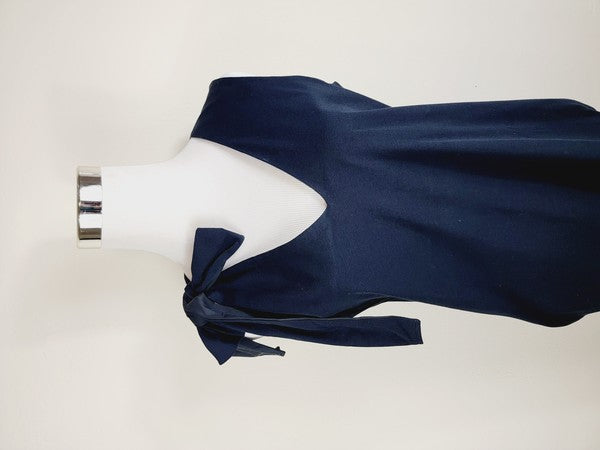 Cotton Jersey dress,One Shoulder Tie with pockets