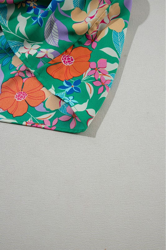 Boho Floral Ruffle Sleeveless Tiered Maxi Dress