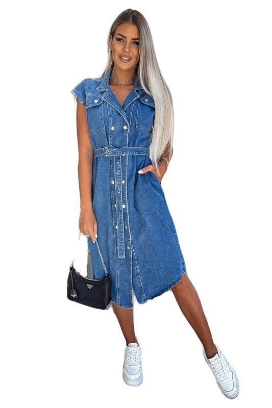 WOMEN SEXY DENIM VEST DRESS