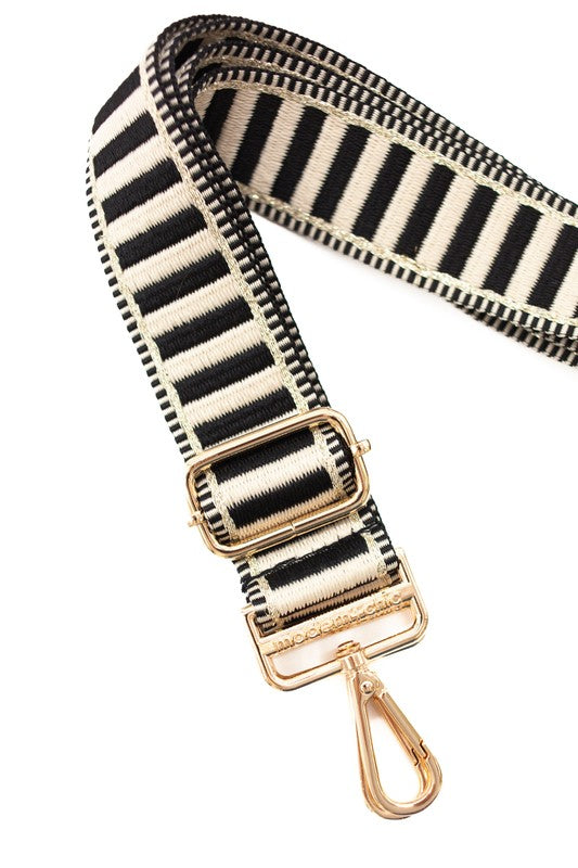 EBONY AND IVORY ADJUSTABLE GUITAR BAG STRAP