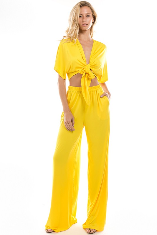 SEXY SOLID  TWO PIECE SET